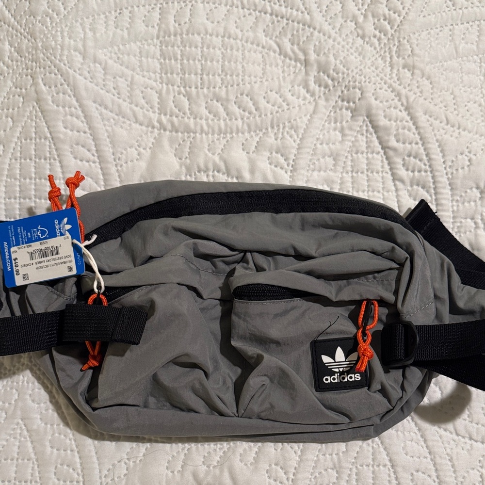 Adidas Gray and Black Belt Bag
